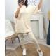 ENSEMBLE COTON T-SHIRT OVERSIZE + LEGGING ASSORTI PE878 BLEU ROYAL