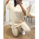 ENSEMBLE COTON T-SHIRT OVERSIZE + LEGGING ASSORTI PE878 BLEU ROYAL