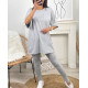 ENSEMBLE COTON T-SHIRT OVERSIZE + LEGGING ASSORTI PE878 BLEU ROYAL
