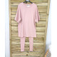 ENSEMBLE COTON T-SHIRT OVERSIZE + LEGGING ASSORTI PE878 BLEU ROYAL