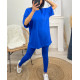 ENSEMBLE COTON T-SHIRT OVERSIZE + LEGGING ASSORTI PE878 BLEU ROYAL