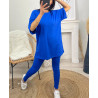 ENSEMBLE COTON T-SHIRT OVERSIZE + LEGGING ASSORTI PE878 BLEU ROYAL