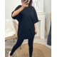 ENSEMBLE COTON T-SHIRT OVERSIZE + LEGGING ASSORTI PE878 BLEU ROYAL