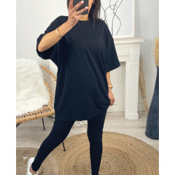 ENSEMBLE COTON T-SHIRT OVERSIZE + LEGGING ASSORTI PE878 BLEU ROYAL