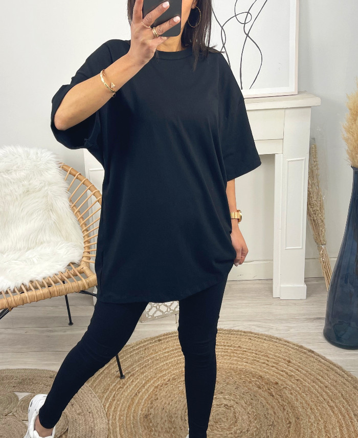 ENSEMBLE COTON T-SHIRT OVERSIZE + LEGGING ASSORTI PE878 BLEU ROYAL