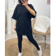 ENSEMBLE COTON T-SHIRT OVERSIZE + LEGGING ASSORTI PE878 BLEU ROYAL