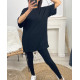 ENSEMBLE COTON T-SHIRT OVERSIZE + LEGGING ASSORTI PE878 BLEU ROYAL