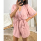 COMBINAISON SHORT 2 POCHES DENTELLE PE1044 ROSE