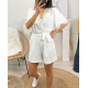 COMBINAISON SHORT 2 POCHES DENTELLE PE1044 BLANC
