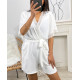 COMBINAISON SHORT 2 POCHES DENTELLE PE1044 BLANC