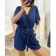COMBINAISON SHORT 2 POCHES ENTELLE PE1044 BLEU MARINE