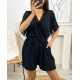 COMBINAISON SHORT 2 POCHES DENTELLE PE1044 NOIR