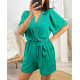COMBINAISON SHORT 2 POCHES DENTELLE PE1044 VERT EMERAUDE