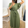 Robe longue printemps-été : fluidité et élégance en 12 coloris - Découvrez notre nouvelle collection PE1138 VERT MILITAIRE
