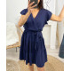 ROBE A VOLANTS PE174 BLEU MARINE