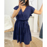 ROBE A VOLANTS PE174 BLEU MARINE