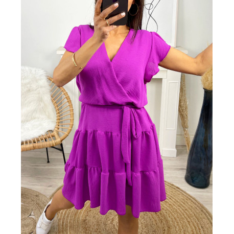ROBE A VOLANTS PE174 MAUVE