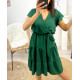 ROBE A VOLANTS PE174 VERT EMERAUDE