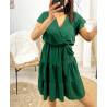 ROBE A VOLANTS PE174 VERT EMERAUDE