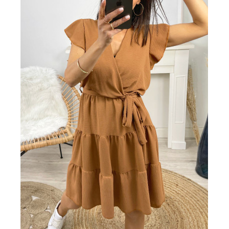 ROBE A VOLANTS PE174 CAMEL