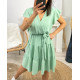 ROBE A VOLANTS PE174 VERT PASTEL