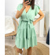 ROBE A VOLANTS PE174 VERT PASTEL