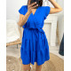 ROBE A VOLANTS PE174 BLEU ROYAL