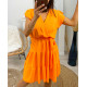 ROBE A VOLANTS PE174 ORANGE
