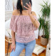 TOP DENTELLE EPAULES DENUDEES ROSE 1770
