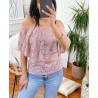 TOP DENTELLE EPAULES DENUDEES ROSE 1770