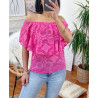TOP DENTELLE EPAULES DENUDEES FUSHIA 1770