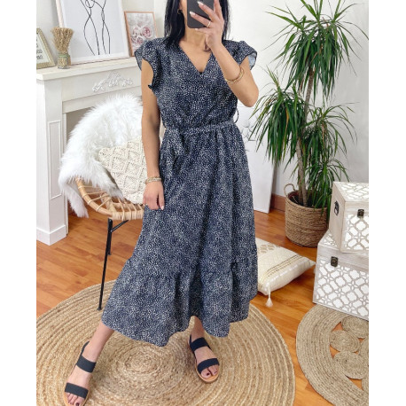ROBE LONGUE IMPRIMEE 1181 NOIR