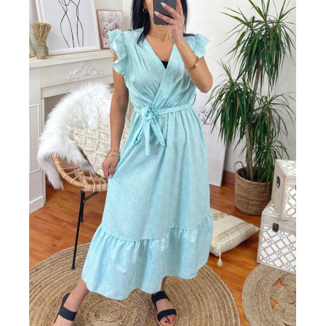 ROBE LONGUE IMPRIMEE 1181 VERT