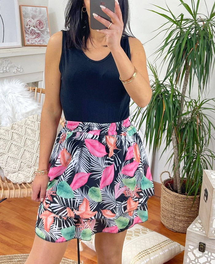 JUPE COURTE IMPRIMEE 1162I1 NOIR