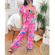 COMBINAISON PANTALON FLUIDE IMPRIMEE 4046P FUSHIA