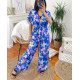 COMBINAISON PANTALON FLUIDE IMPRIMEE 4046P BLEU