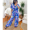 COMBINAISON PANTALON FLUIDE IMPRIMEE 4046P BLEU