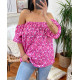TOP IMPRIME EPAULES DENUDEES 1815 FUSHIA