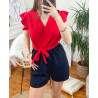 COMBINAISON SHORT BI-COLORE 7883 ROUGE