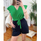 COMBINAISON SHORT BI-COLORE 7883 VERT
