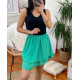 JUPE COURTE UNIE SUPERPOSITION 1162 BLEU ROYAL