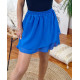JUPE COURTE UNIE SUPERPOSITION 1162 BLEU ROYAL