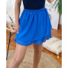 JUPE COURTE UNIE SUPERPOSITION 1162 BLEU ROYAL