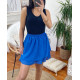 JUPE COURTE UNIE SUPERPOSITION 1162 BLEU ROYAL