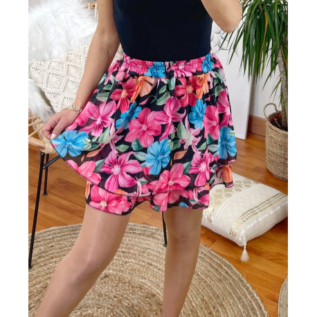 JUPE COURTE IMPRIMEE 1162I2 NOIR