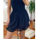JUPE COURTE UNIE SUPERPOSITION 1162 NOIR