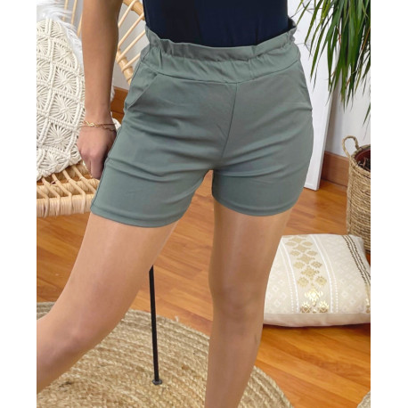 SHORT TAILLE HAUTE 9578 VERT MILITAIRE