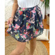 JUPE COURTE A FLEURS SUPERPOSEE 9739I1 NOIR
