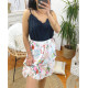 JUPE COURTE A FLEURS SUPERPOSEE 9739I1 NOIR