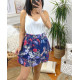 JUPE COURTE A FLEURS SUPERPOSEE 9739I1 NOIR